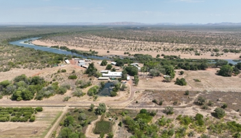 Aerial of Frank Wise Institute of Tropical Agriculture buildings and landscape