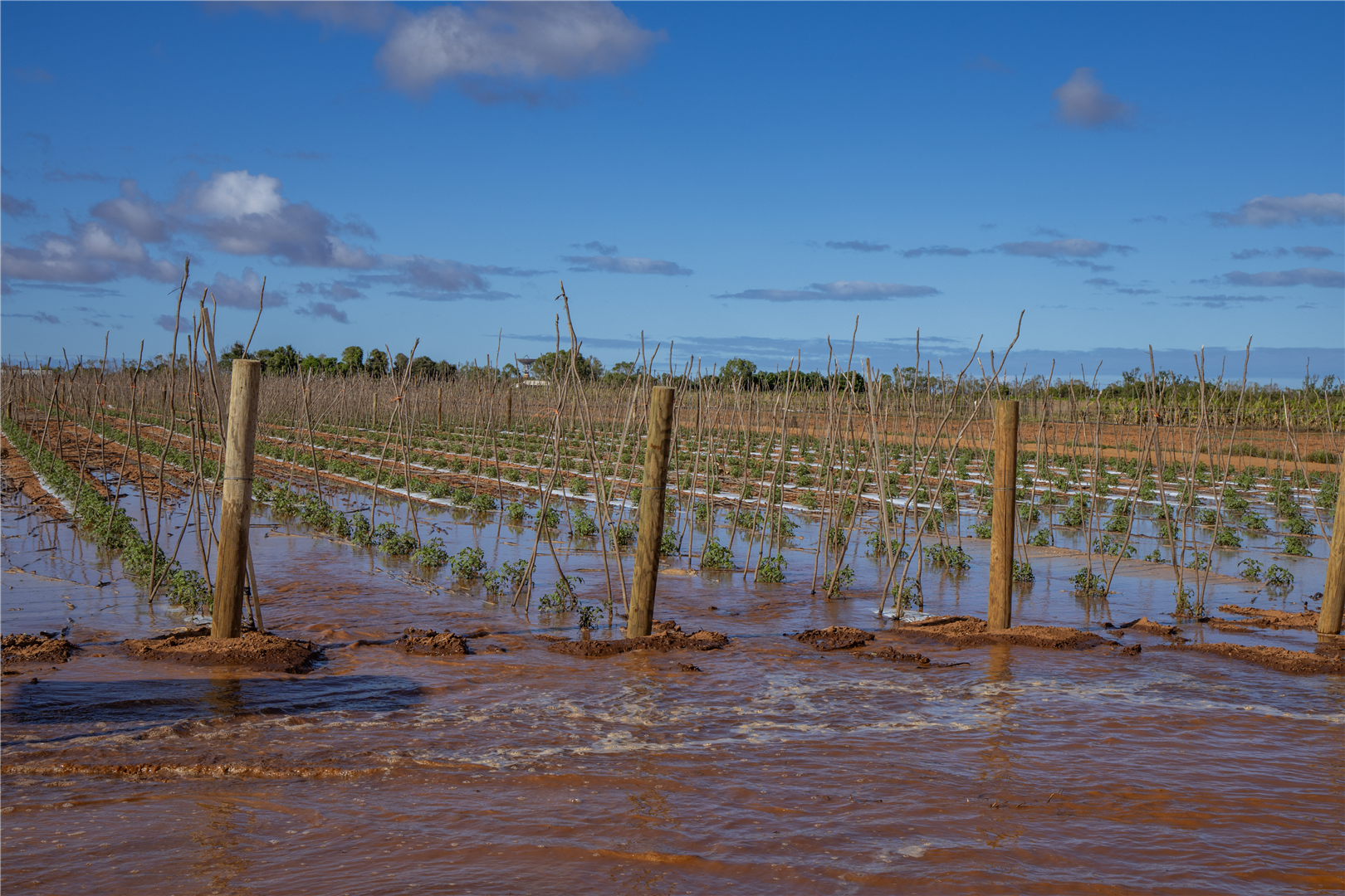 flooding damage due to Cyclone Narelle